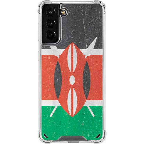Kenya Flag Distressed Galaxy S21 Plus 5G Clear Case